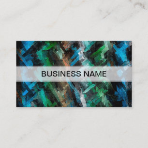 Tarjeta De Visita Patrón de acuarela azul y verde abstracto