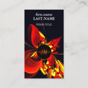 Tarjeta De Visita Patrón de arte abstracto moderno floral amarillo r