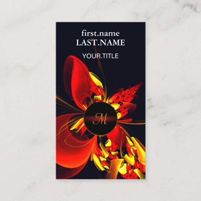 Tarjeta De Visita Patrón de arte abstracto moderno floral amarillo r (Anverso)