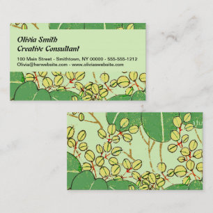 Tarjeta De Visita Patrón de arte botánico floral de hoja japonesa