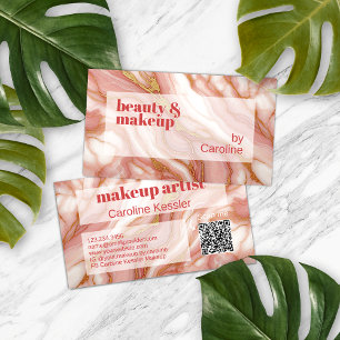 Tarjeta De Visita Patrón de arte de mármol rosado de color rojo oscu