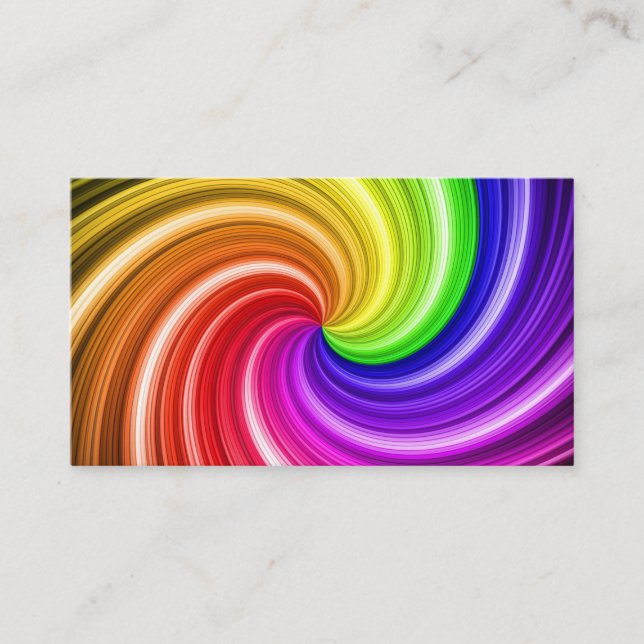 Tarjeta De Visita Patrón de arte de remolque de arcoiris en espiral  (Anverso)