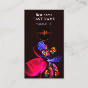 Tarjeta De Visita Patrón de arte de resumen floral colorido moderno 