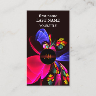 Tarjeta De Visita Patrón de arte de resumen floral colorido moderno