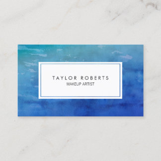 Tarjeta De Visita Patrón de artista de maquillaje azul de color de a