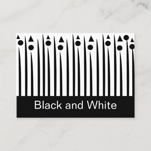 Tarjeta De Visita Patrón de bandas triangulares de círculo negro y b (Anverso)
