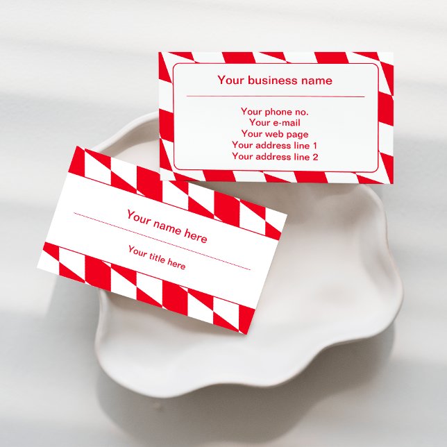 Tarjeta De Visita Patrón de bandera de diamantes de Baviera roja y b (Subido por el creador)