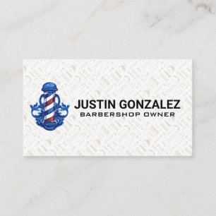 Tarjeta De Visita Patrón de Barbershop   Barber Polo