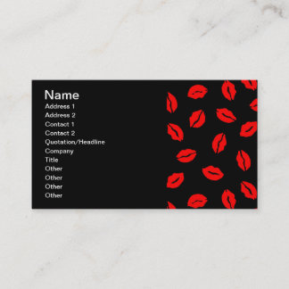 Tarjeta De Visita patrón de besos ROJO NEGRO