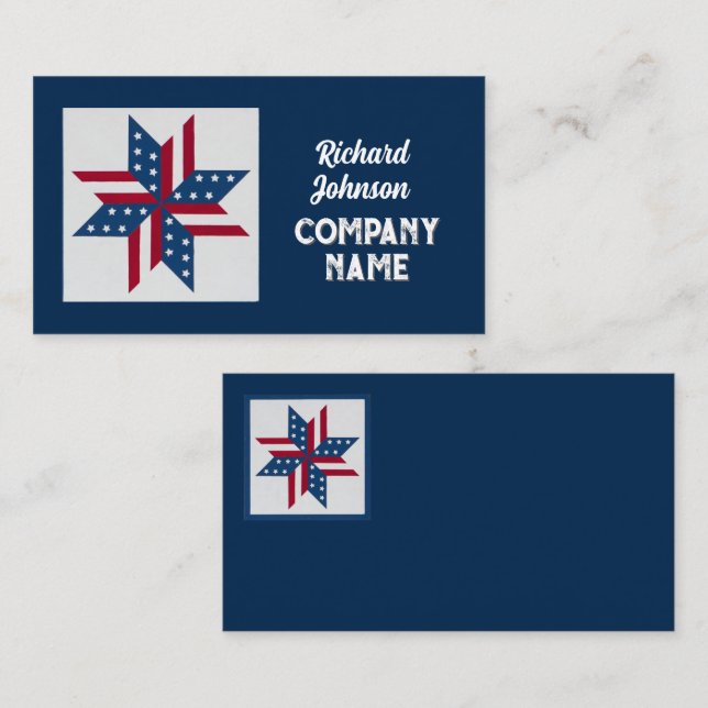 Tarjeta De Visita patrón de bloques de tejido patriótico Estrellas y (Anverso / Reverso)
