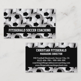 Tarjeta De Visita Patrón de bola de fútbol personalizado blanco negr