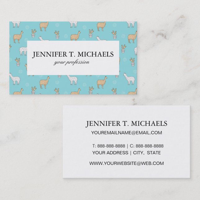 Tarjeta De Visita Patrón de cactus de caliquesa (Anverso / Reverso)