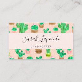 Tarjeta De Visita Patrón de cactus pulido de mano