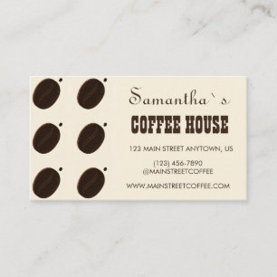 Tarjeta De Visita Patrón de Café de Granos de Café Marrón Espresso p