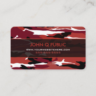 Tarjeta De Visita Patrón de Camo Rojo