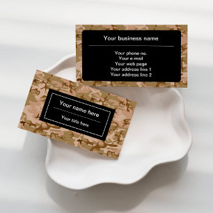 Tarjeta De Visita Patrón de camuflaje del desierto, patrón militar, 