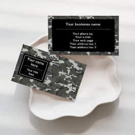 Tarjeta De Visita Patrón de camuflaje gris, patrón militar, ejército