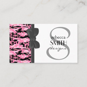 Tarjeta De Visita Patrón de camuflaje militar - Negro rosado