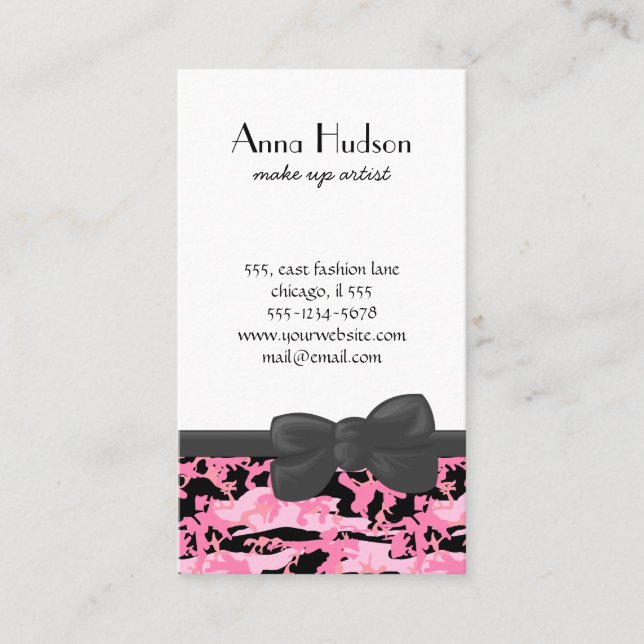 Tarjeta De Visita Patrón de camuflaje, patrón militar, camo, ejércit (Anverso)