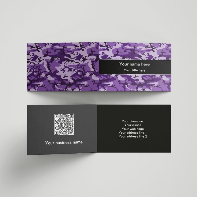 Tarjeta De Visita Patrón de camuflaje púrpura, militar, militar (Subido por el creador)