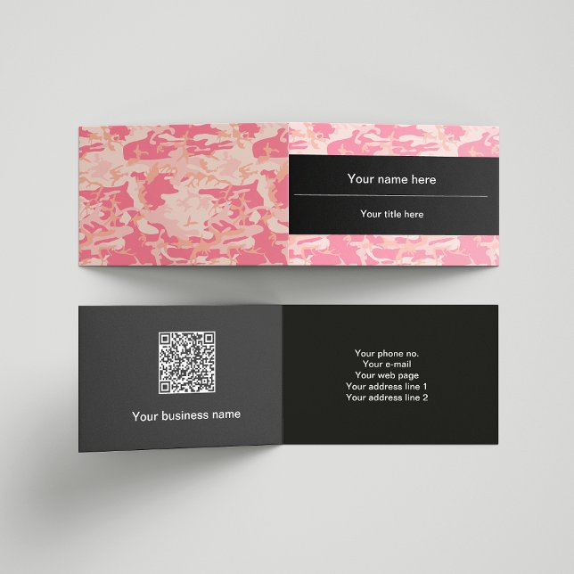 Tarjeta De Visita Patrón de camuflaje rosado, militar, militar (Subido por el creador)