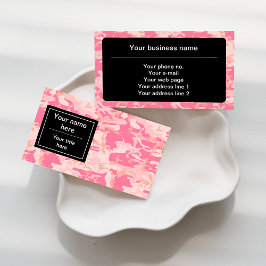 Tarjeta De Visita Patrón de camuflaje rosado, militar, militar