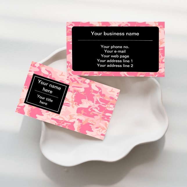 Tarjeta De Visita Patrón de camuflaje rosado, militar, militar (Subido por el creador)