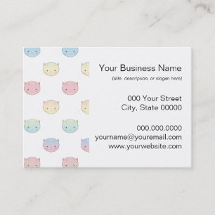 Tarjeta De Visita Patrón de caras de gatito pastel adorable