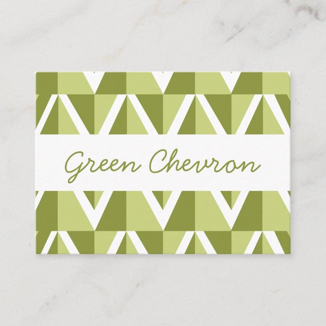 Tarjeta De Visita Patrón de cheurón verde (Anverso)