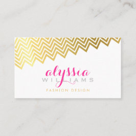 Tarjeta De Visita Patrón de chevron GLAMOROUS Relieve metalizado de 