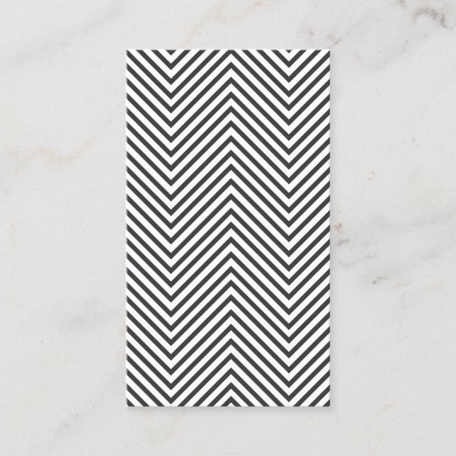 Tarjeta De Visita Patrón de Chevron negro/blanco de moda y cadera (Anverso)