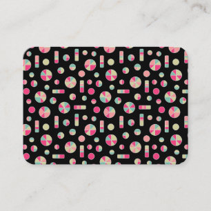 Tarjeta De Visita Patrón de círculo y barras 271019v1 - negro