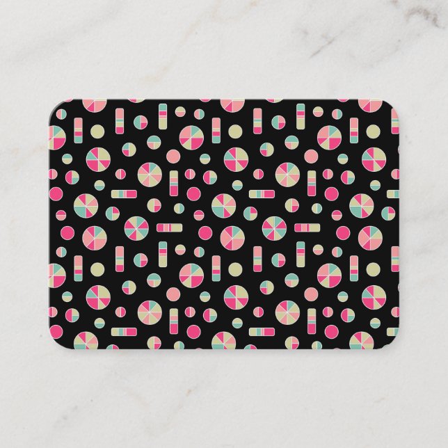 Tarjeta De Visita Patrón de círculo y barras 271019v1 - negro (Anverso)