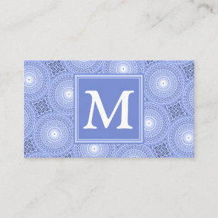 Tarjeta De Visita Patrón de círculos azules de monograma