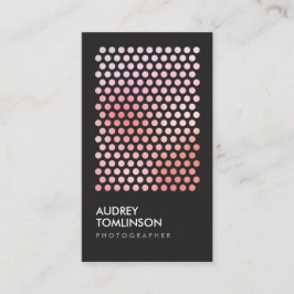 Tarjeta De Visita PATRÓN DE CÍRCULOS DE FOTOGRAFÍA EN NEGRO (vertica