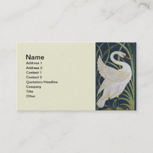 Tarjeta De Visita Patrón de cisnes Art Nouveau: Impresión de cisne d