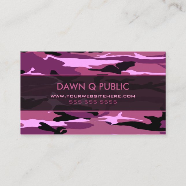 Tarjeta De Visita Patrón de color rosa (Anverso)