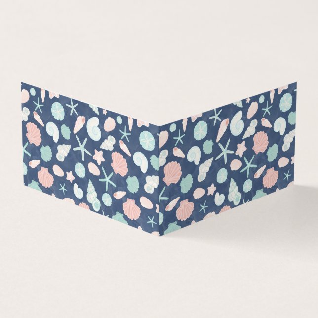 Tarjeta De Visita patrón de conchas marinas (Exterior)