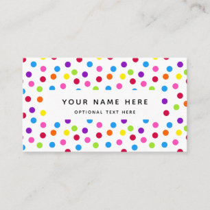 Tarjeta De Visita Patrón de Confetti con puntos de polka brillante 