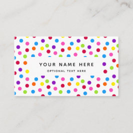 Tarjeta De Visita Patrón de Confetti con puntos de polka brillante e