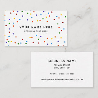 Tarjeta De Visita Patrón de confetti de puntos de polka arco iris
