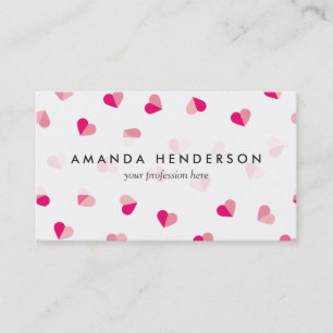 Tarjeta De Visita Patrón de corazón rosado de amor
