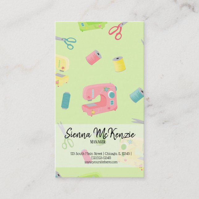 Tarjeta De Visita Patrón de costura (Anverso)