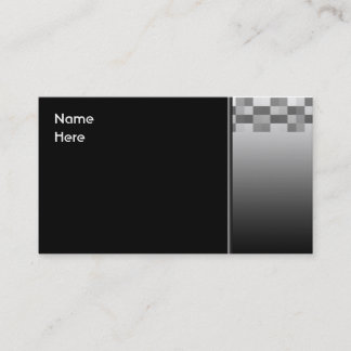 Tarjeta De Visita Patrón de cuadrados gris, negro y blanco.