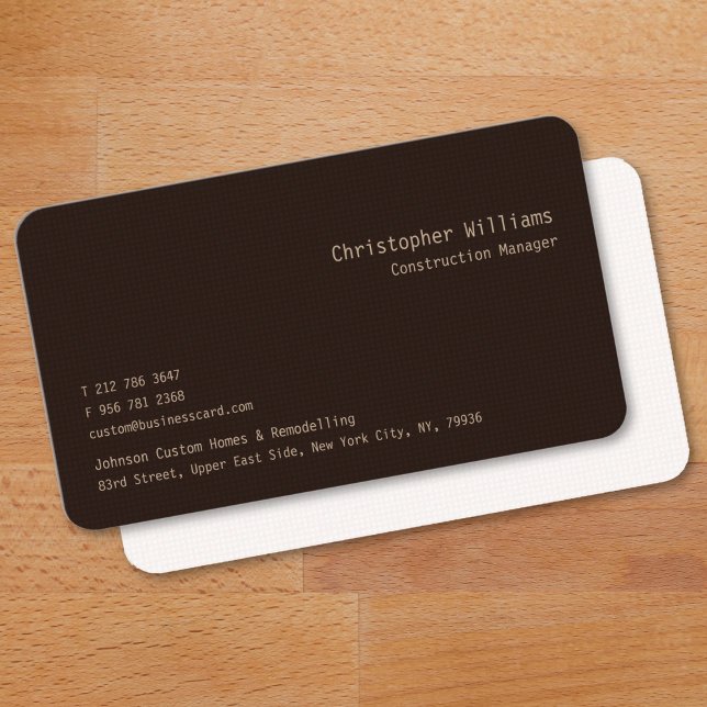 Tarjeta De Visita Patrón de cuadrados marrones de moda profesional m (Modern Professional Trendy Brown Squares Pattern Business Card)