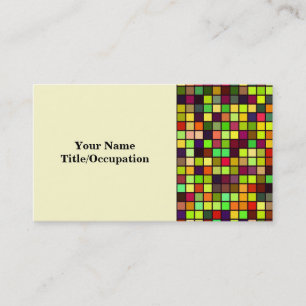 Tarjeta De Visita Patrón De Cuadrados Multicolores De Otoño