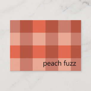 Tarjeta De Visita Patrón de cuadros naranja fuzz de melocotón