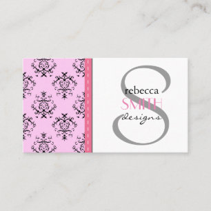 Tarjeta De Visita Patrón de Damasco, Damasco rosa, Damasco francés