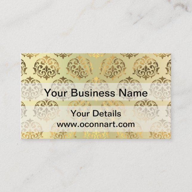 Tarjeta De Visita Patrón de damasco de oro (Anverso)