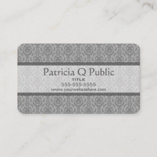 Tarjeta De Visita Patrón de Damasco gris